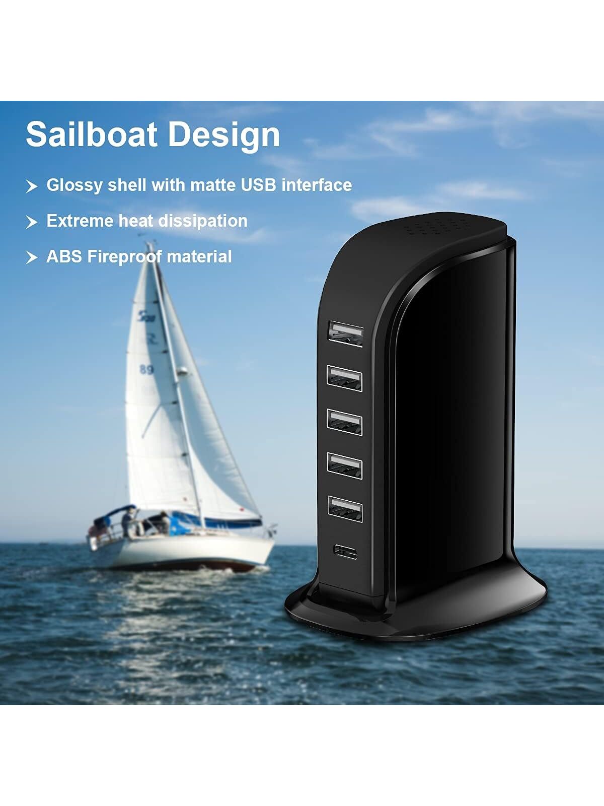 3-in-1 Rotatable Charger Dock for iPhone/Micro-USB Phone/Type-C Phone (white) RMB 42.48 + RMB 26.97 shipping 6 in 1 USB Dock Charging Hub With 5 USB Ports(Shared 6A) 40W USB C Charger 3A