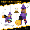 3.9 FT Halloween Inflatable Witch Riding Broom Broke Out Built-in LED Decoration