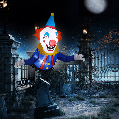 3.3 FT Halloween Inflatable Clown Broke Out Outdoor Decorations Built-in LED