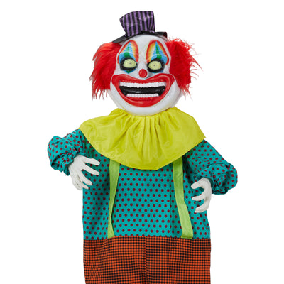 6ft Yellow Eyed Clown Outdoor Halloween Decorations Talking Creepy Haunting Prop