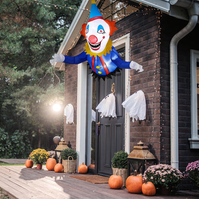 3.3 FT Halloween Inflatable Clown Broke Out Outdoor Decorations Built-in LED