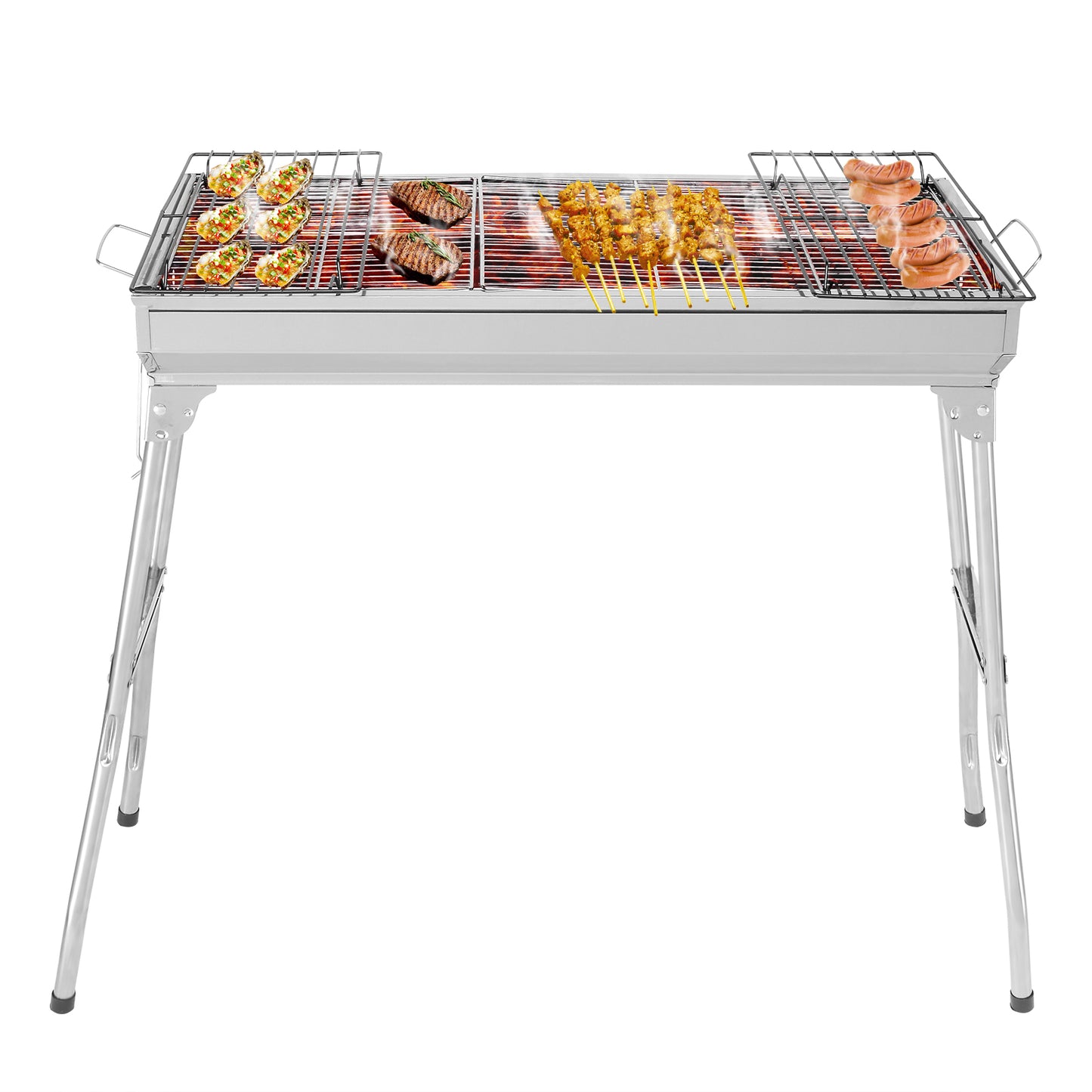 BBQ Grill Charcoal Barbecue Stainless Steel Folding Camping Portable cooker
