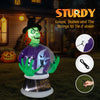 5.9ft Witch & Crystal Ball Inflatable Halloween Scary Decoration