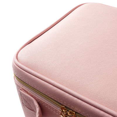 Professional High-capacity Multilayer Portable Travel Makeup Bag Strap Pink