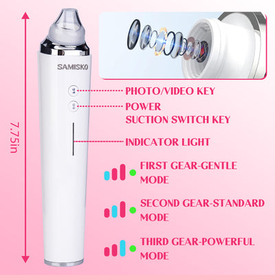 Vacuum Blackhead Remover Visible Facial Pore Cleanser HD Camera Suction Tool