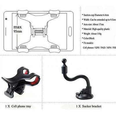 360° Car Windshield Mount Cradle Suction Cup Holder for Cell Phone GPS