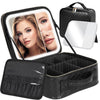 Travel Makeup Bag With Light Up Mirror Portable Storage Box With 3 Color lights