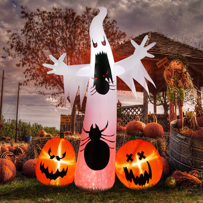 11.8 FT Halloween Inflatables Ghost Spider Pumpkin Outdoor Decorations Yard Lawn