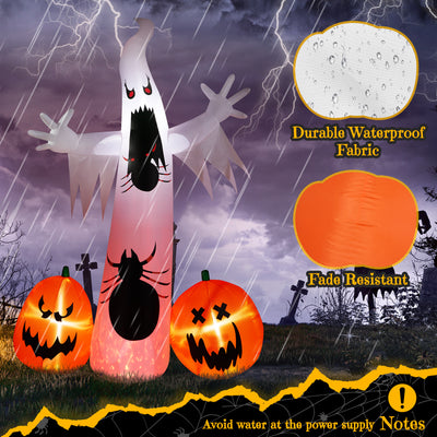 11.8 FT Halloween Inflatables Ghost Spider Pumpkin Outdoor Decorations Yard Lawn