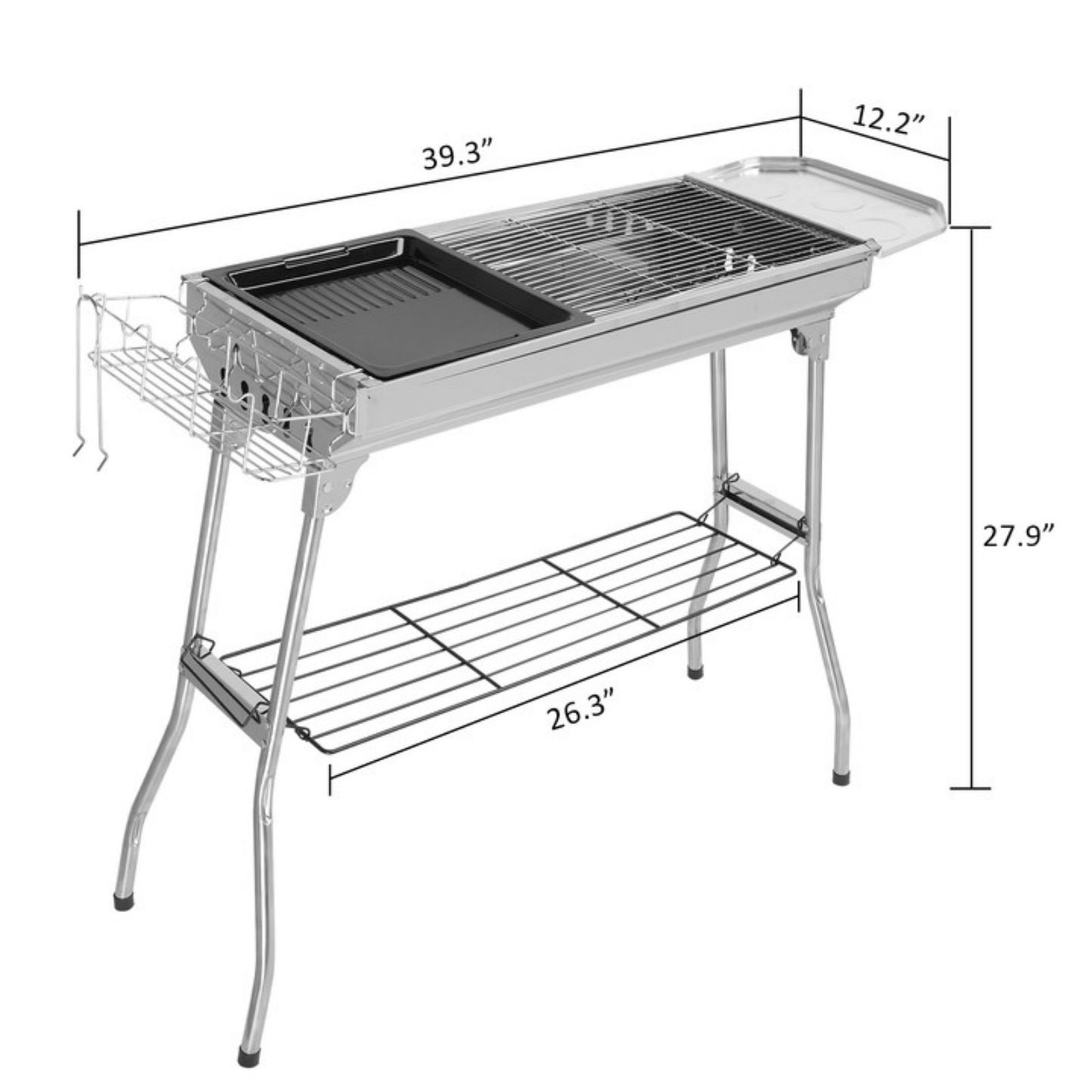 BBQ Grill Charcoal Barbecue Stainless Steel Folding Camping Portable cooker