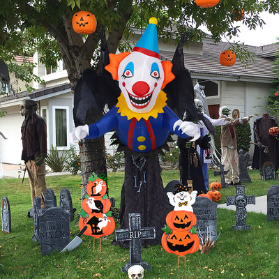 3.3 FT Halloween Inflatable Clown Broke Out Outdoor Decorations Built-in LED