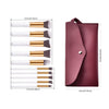 10pcs Makeup Brushes Cosmetic Eyebrow Blush Powder Kit Set with bag White