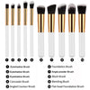 10pcs Makeup Brushes Cosmetic Eyebrow Blush Powder Kit Set with bag White