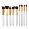 10pcs Makeup Brushes Cosmetic Eyebrow Blush Powder Kit Set with bag White