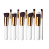 10pcs Makeup Brushes Cosmetic Eyebrow Blush Powder Kit Set with bag White