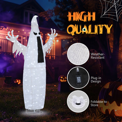 5.9ft Pop-up Ghost 160LED Lighted Outdoor Halloween Decorations 30V 3.6W