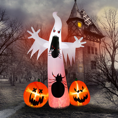 11.8 FT Halloween Inflatables Ghost Spider Pumpkin Outdoor Decorations Yard Lawn