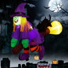 3.9 FT Halloween Inflatable Witch Riding Broom Broke Out Built-in LED Decoration