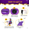 3.9 FT Halloween Inflatable Witch Riding Broom Broke Out Built-in LED Decoration