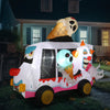 8ft Clown Ice Cream Truck Halloween Inflatable Decorations Built-in 9 LED light