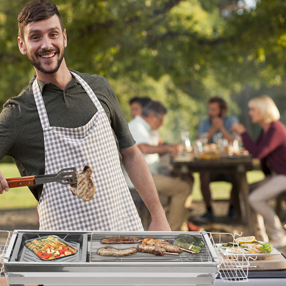 BBQ Grill Charcoal Barbecue Stainless Steel Folding Camping Portable cooker
