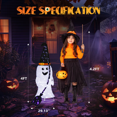 4ft Ghost 100LED Lighted Outdoor Halloween Decorations prop Pop-Up Ghost