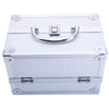 Aluminum Makeup Train Case Jewelry Box Cosmetic Organizer with Mirror Silver