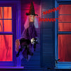 3ft Witch Halloween Hanging Decoration Talking Witch Glow Eyes with LED lights